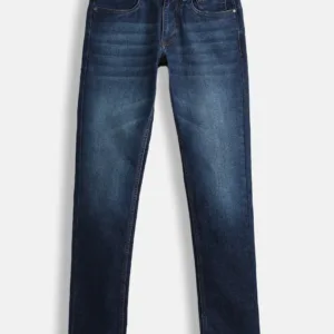 Wrogn Men's Slim Fit Lightly Washed Denim Jeans – Deep Indigo